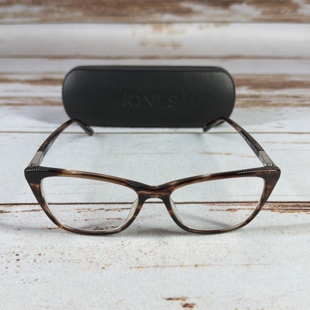 Jones New York J777 Brown Horn 53-15-140 Flex Hinge Eyeglasses Frames Used